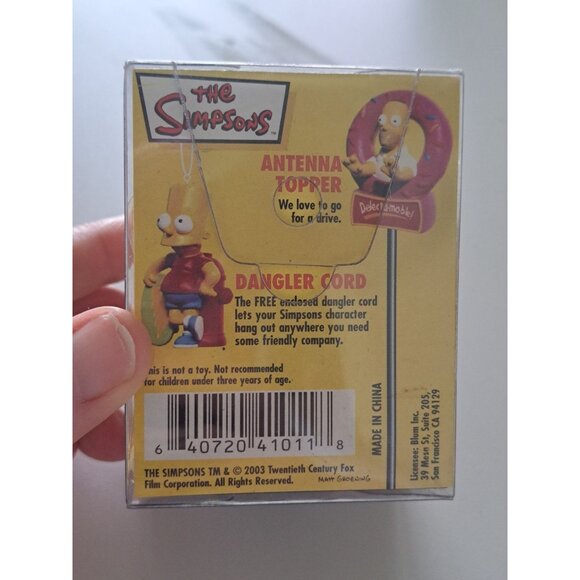 Vintage The Simpsons Homer Simpson Antenna Topper With Dangler Cord Dead Stock - Picture 5 of 9
